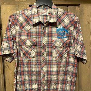 True Religion Plaid Snap Front Shirt
